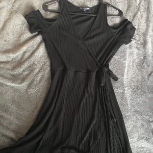 One clothing black cold shoulder dress